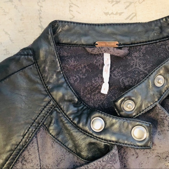πHPπ Free People Mixed Faux Leather Moto Jacket - Picture 6 of 8